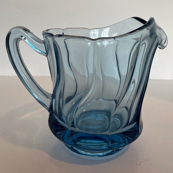 Vintage Fostoria Jamestown Blue Glass Pitcher - Picture 2 of 13